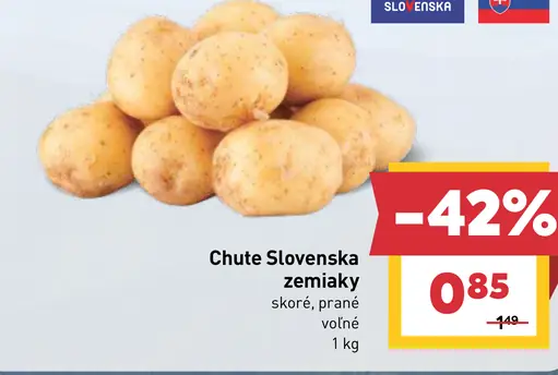 Chute Slovenska zemiaky skoré, prané