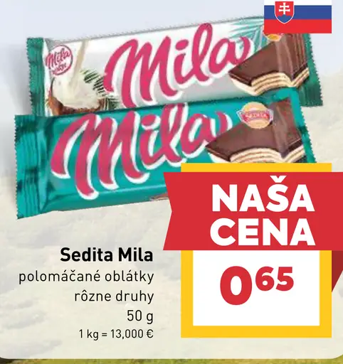 Sedita Mila polomáčané oblátky rôzne druhy