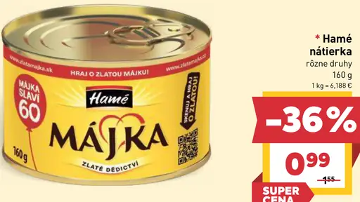 Hamé nátierka rôzne druhy