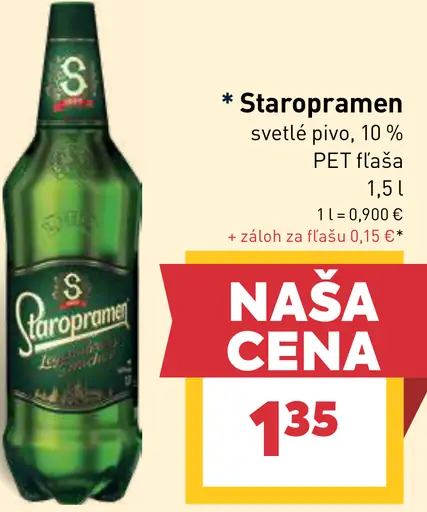 Staropramen svetlé pivo 10% PET fľaša