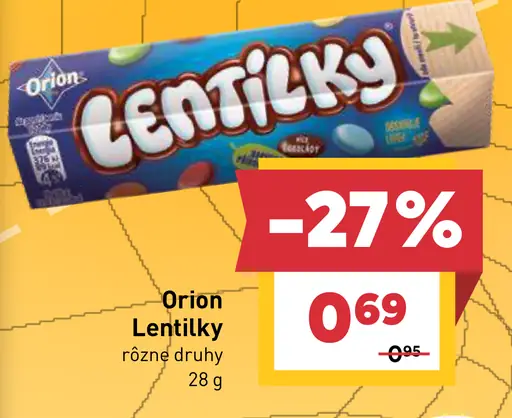 Orion Lentilky cukrovinky rôzne druhy