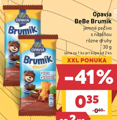 Opavia BeBe Brumík jemné pečivo s náplňou