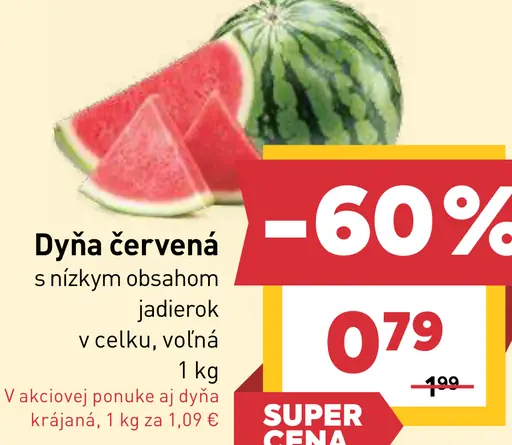 Dyňa červená s nízkym obsahom jadierok