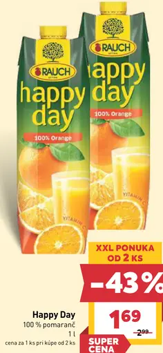 Rauch Happy Day 100% pomarančová šťava