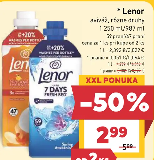 Lenor aviváž rôzne druhy