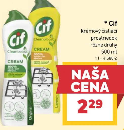 Cif čistiaci prostriedok krém rôzne druhy