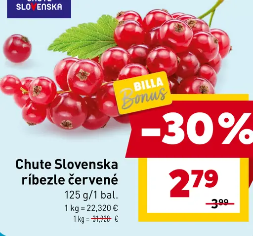Chute Slovenska ríbezle červené
