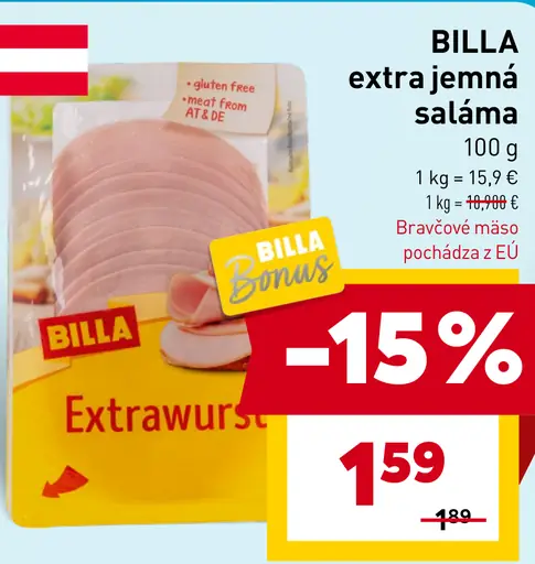 BILLA extra jemná saláma