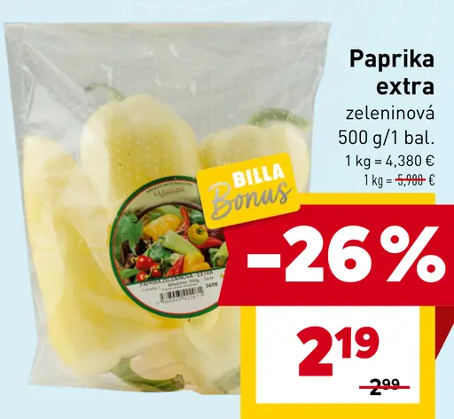 Paprika zeleninová extra