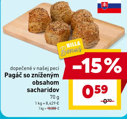 Pagáč so zníženým obsahom sacharidov dopečený v našej peci