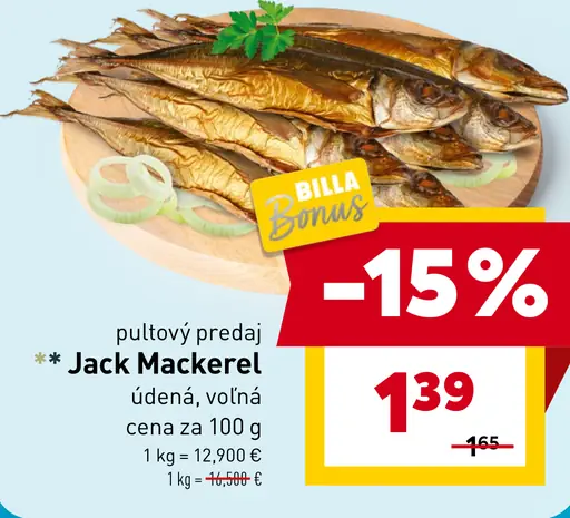 Jack Mackerel údená voľná