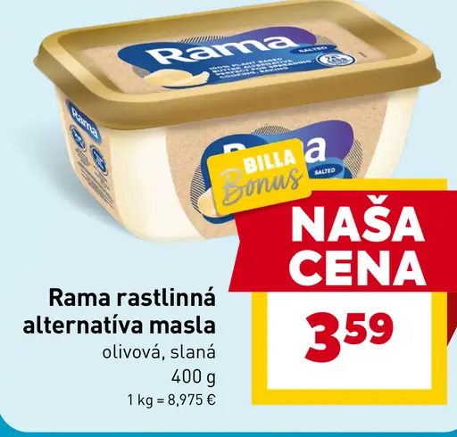 Rama rastlinná alternatíva masla olivová, slaná