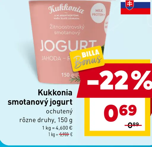 Kukkonia smotanový jogurt ochutený