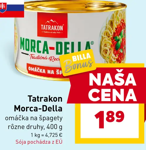 Tatrakon Morca-Della Prémium omáčka na špagety
