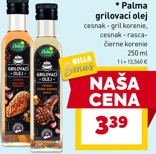 Palma grilovací olej cesnak – gril korenie / cesnak – rasca – čierne korenie