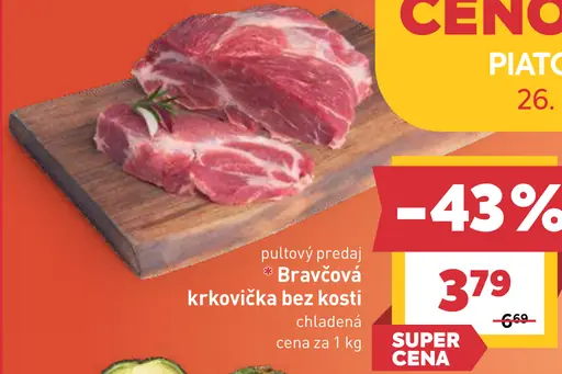 Bravčová krkovička bez kosti chladená
