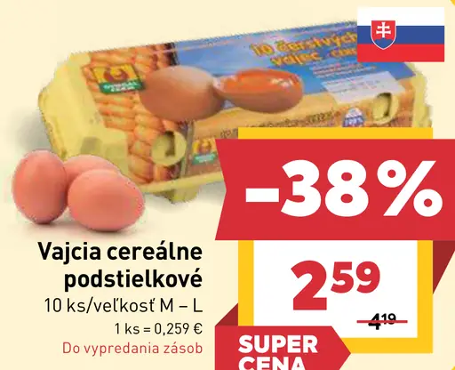 Vajcia cereálne podstielkové veľkosť M–L