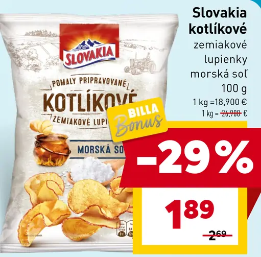 Slovakia Kotlíkové zemiakové lupienky morská soľ