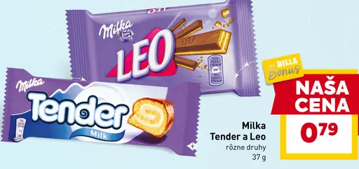 Milka Tender a Leo rôzne druhy