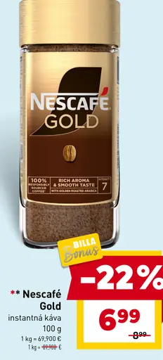 NESCAFÉ GOLD, instantná káva
