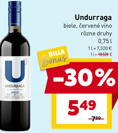 Undurraga biele, červené víno rôzne druhy