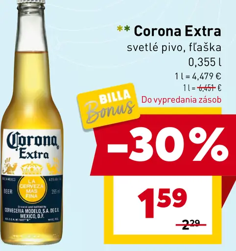 Corona Extra svetlé pivo