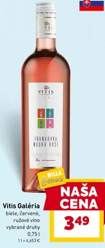 Vitis Galéria biele, červené, ružové víno
