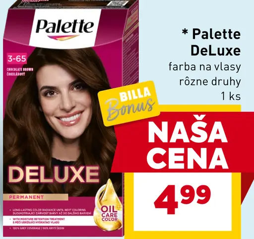 Palette Deluxe farba na vlasy rôzne druhy