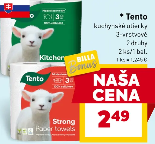 Tento kuchynské utierky 3-vrstvové 2 druhy