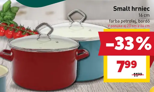 Smalt hrniec 16 cm, farba petrolej, bordó