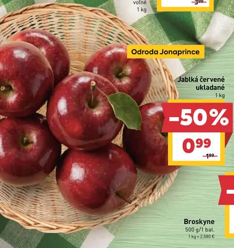 Jablká červené Jonaprince ukladané
