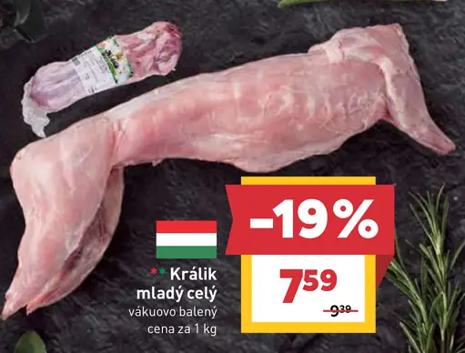 Králik mladý celý vákuovo balený