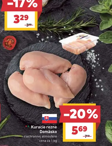 Domašsko kuracie rezne v ochrannej atmosfére