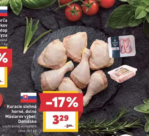 Domásko kuracie stehná horné, dolné Mäsiarov výber v ochrannej atmosfére