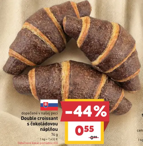 Double croissant s čokoládovou náplňou