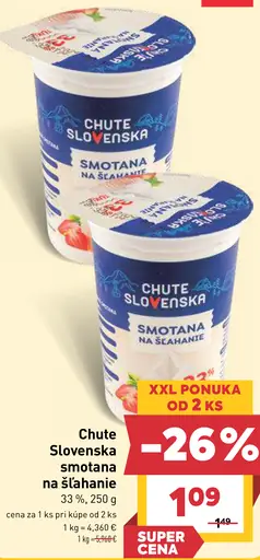 Chute Slovenska smotana na šľahanie 33 %