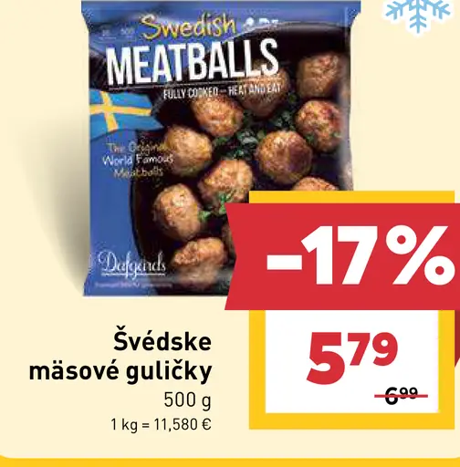 Lidl Swedish meatballs mäsové guľôčky