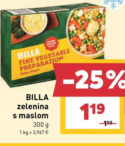 Billa zeleninová zmes s maslom