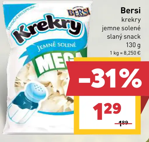 Bersi Krekry jemne solené slaný snack