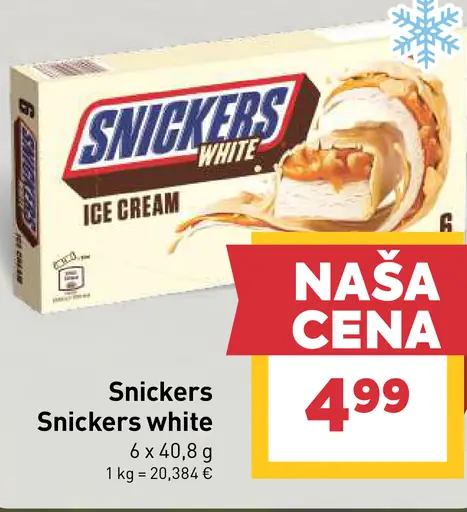 Snickers white zmrzlina