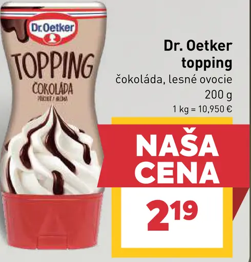 Dr. Oetker topping čokoláda, lesné ovocie