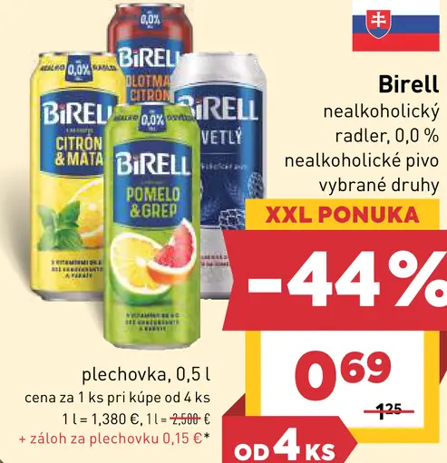 Birell Svetlý nealkoholické pivo plechovka