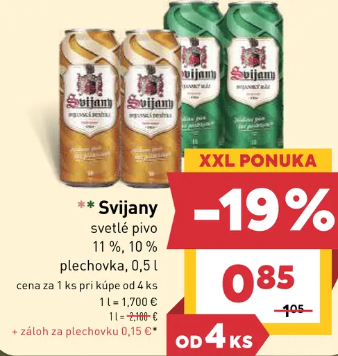 Svijany svetlé pivo 11 % plechovka