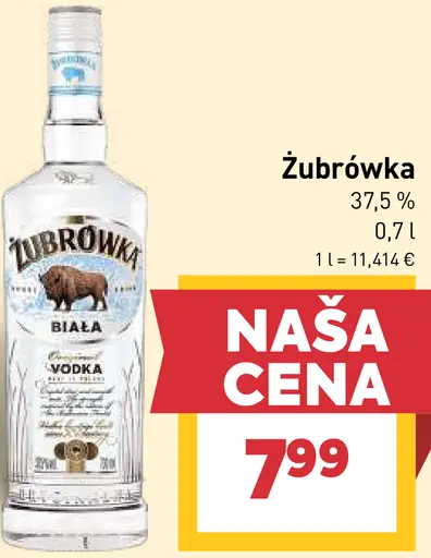 Żubrówka vodka 37,5 %