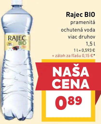 Rajec BIO pramenitá voda ochutená