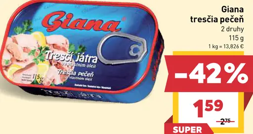 Giana tresčia pečeň