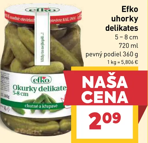 Efko uhorky delikates 5-8 cm