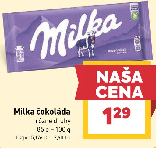 Milka Mliečna čokoláda