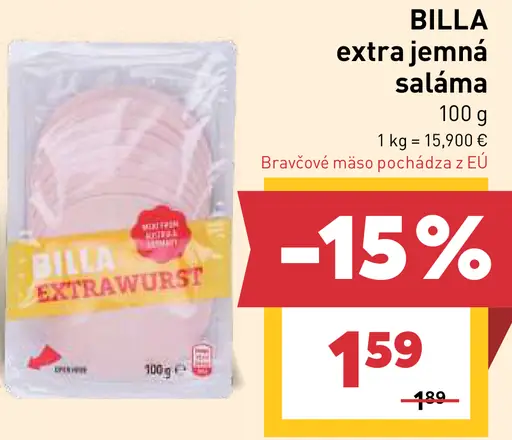 BILLA extra jemná saláma