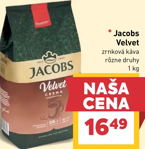 Jacobs Velvet instantná káva rôzne druhy